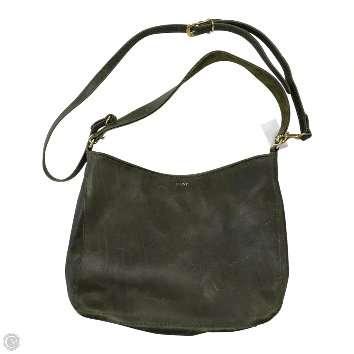 Handbag Leather By Fount, Size: Medium
