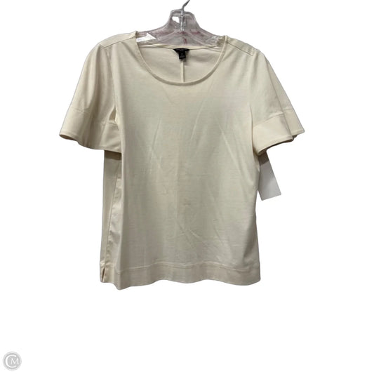 Top Short Sleeve By Ann Taylor In Ivory, Size: Sp