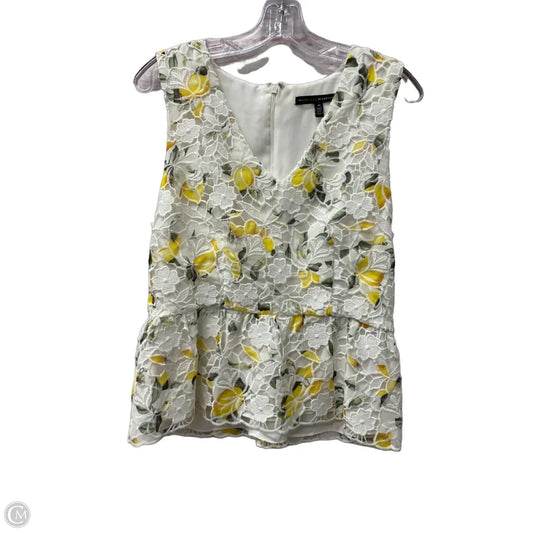Top Sleeveless By White House Black Market In White & Yellow, Size: 10