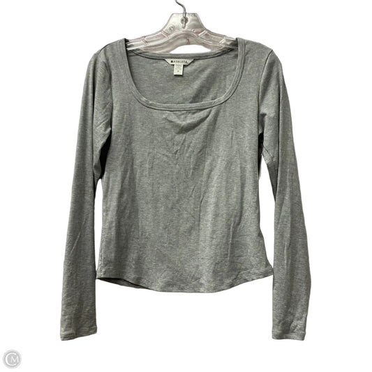 Top Long Sleeve By Athleta In Grey, Size: M