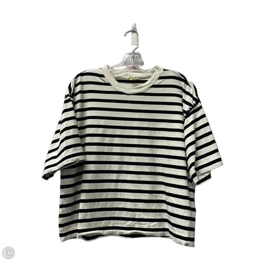 Top Short Sleeve By Madewell In Black & White, Size: M