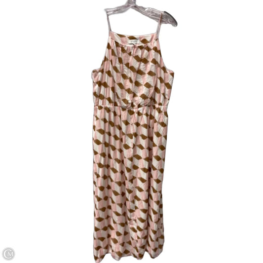 Dress Casual Maxi By Banana Republic In Pink & Tan, Size: Xl