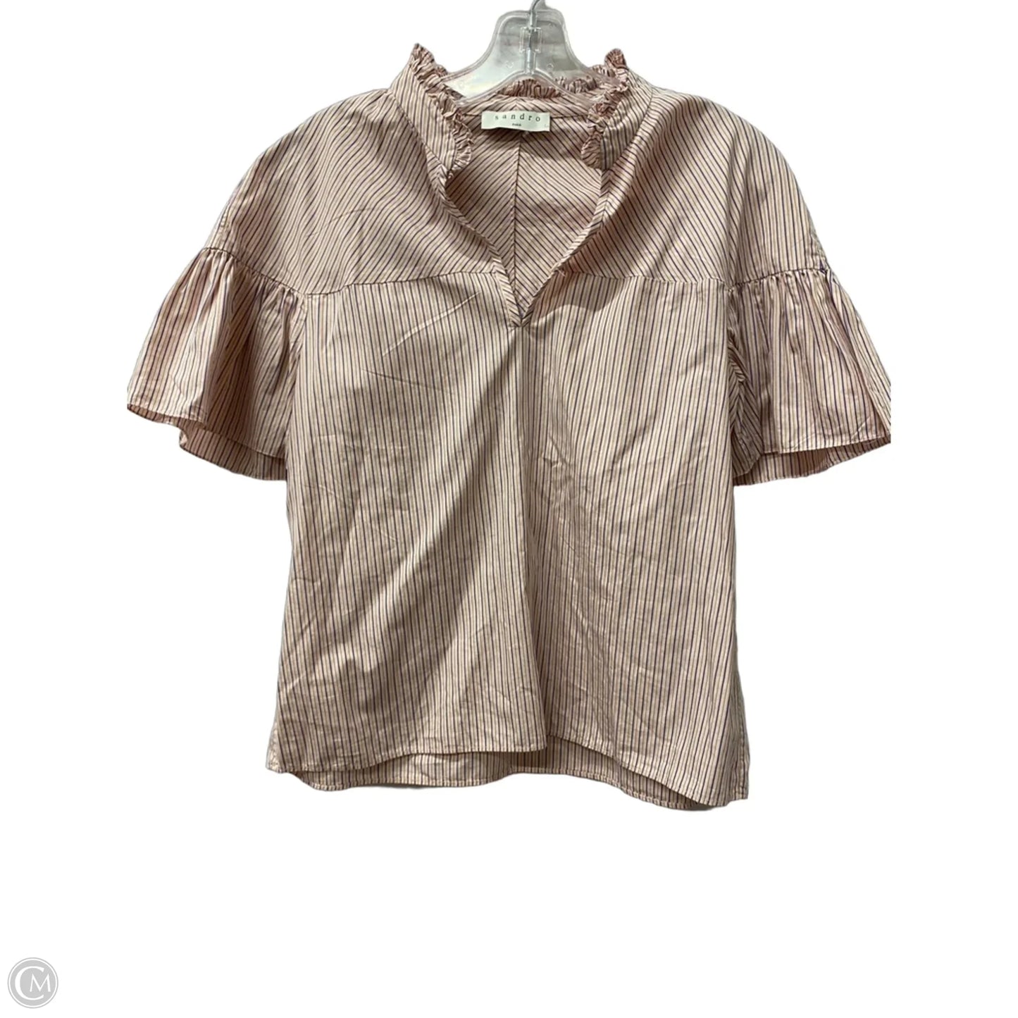 Top Short Sleeve Designer By Sandro In Pink, Size: S
