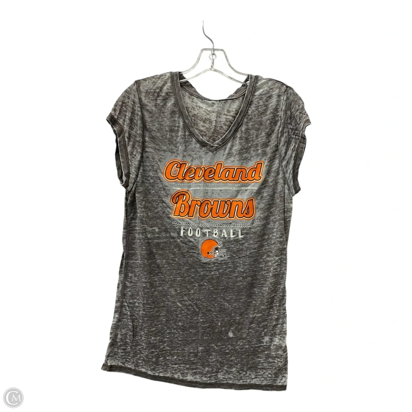 Athletic Top Short Sleeve By Nfl In Taupe, Size: Xl