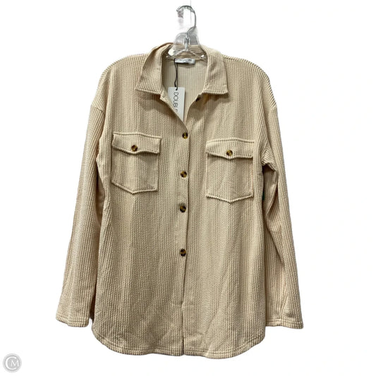 Top Long Sleeve By double take In Tan & White, Size: S