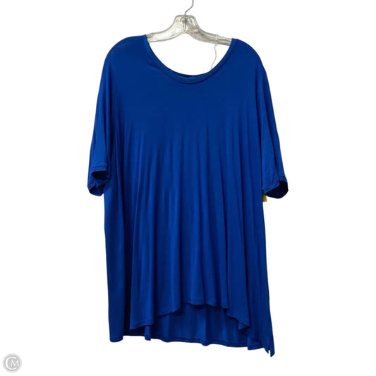 Top Short Sleeve By H For Halston In Blue, Size: 2x