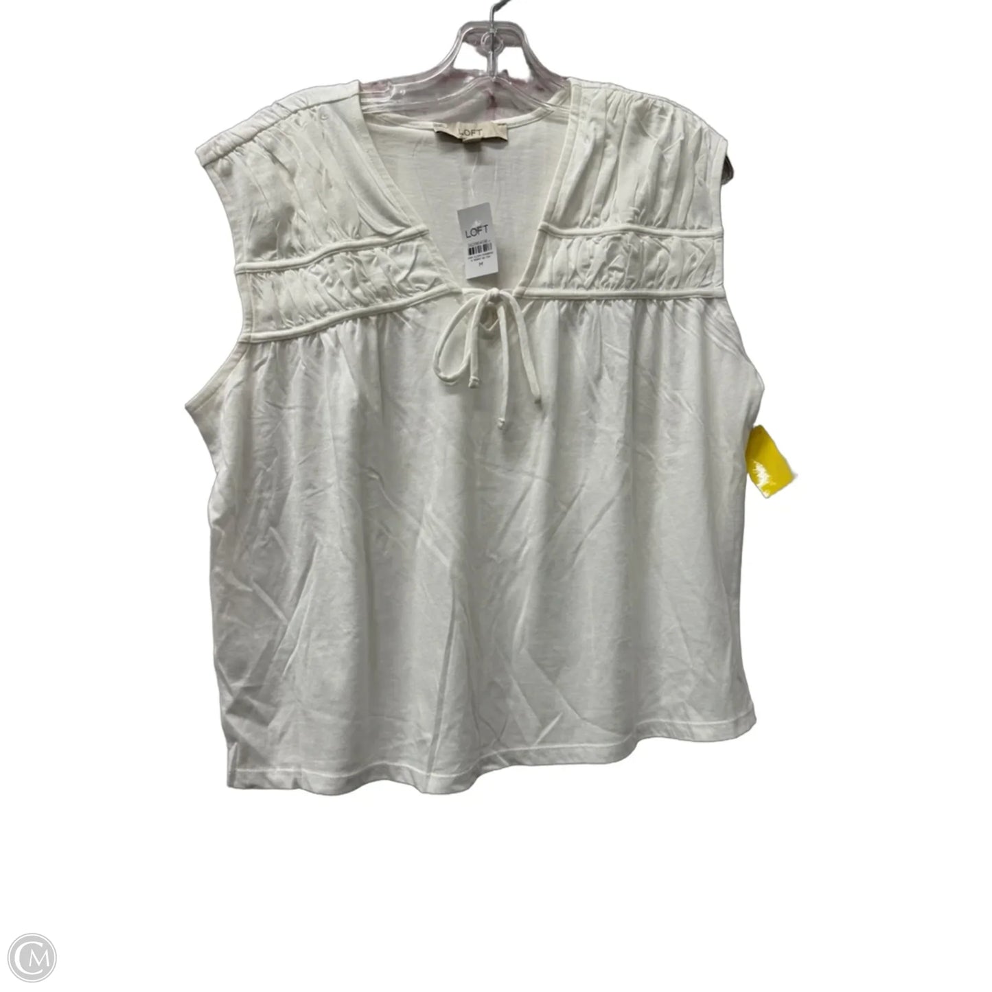 Top Short Sleeve By Loft In White, Size: M