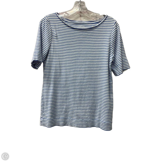 Top Short Sleeve By Chicos In Blue & White, Size: M