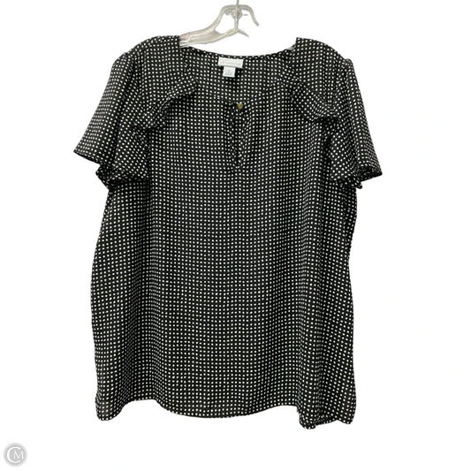 Top Short Sleeve By Liz Claiborne In Black, Size: Xl