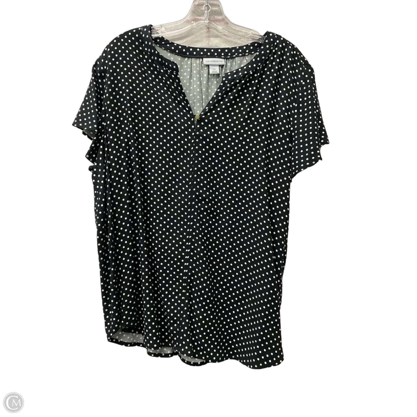 Top Short Sleeve By Liz Claiborne In Black, Size: 1x