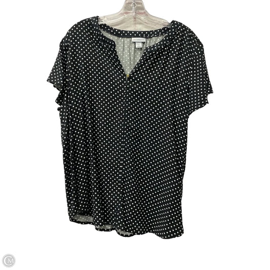 Top Short Sleeve By Liz Claiborne In Black, Size: 1x