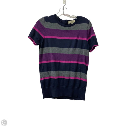 Top Short Sleeve By Loft In Blue & Purple, Size: M