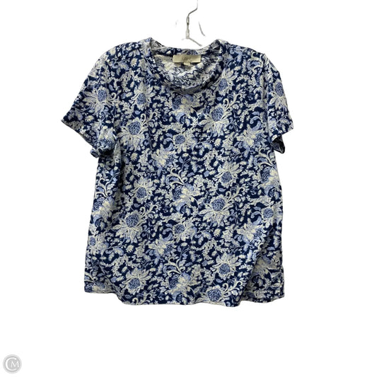 Top Short Sleeve By Loft In Blue, Size: M