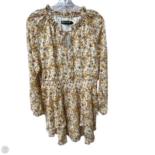 Dress Casual Short By Allegra K In Orange & Yellow, Size: L