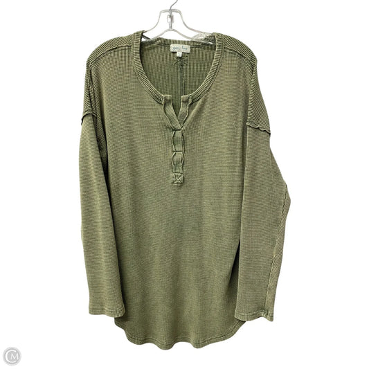 Top Long Sleeve By Grace & Lace In Green, Size: Xl