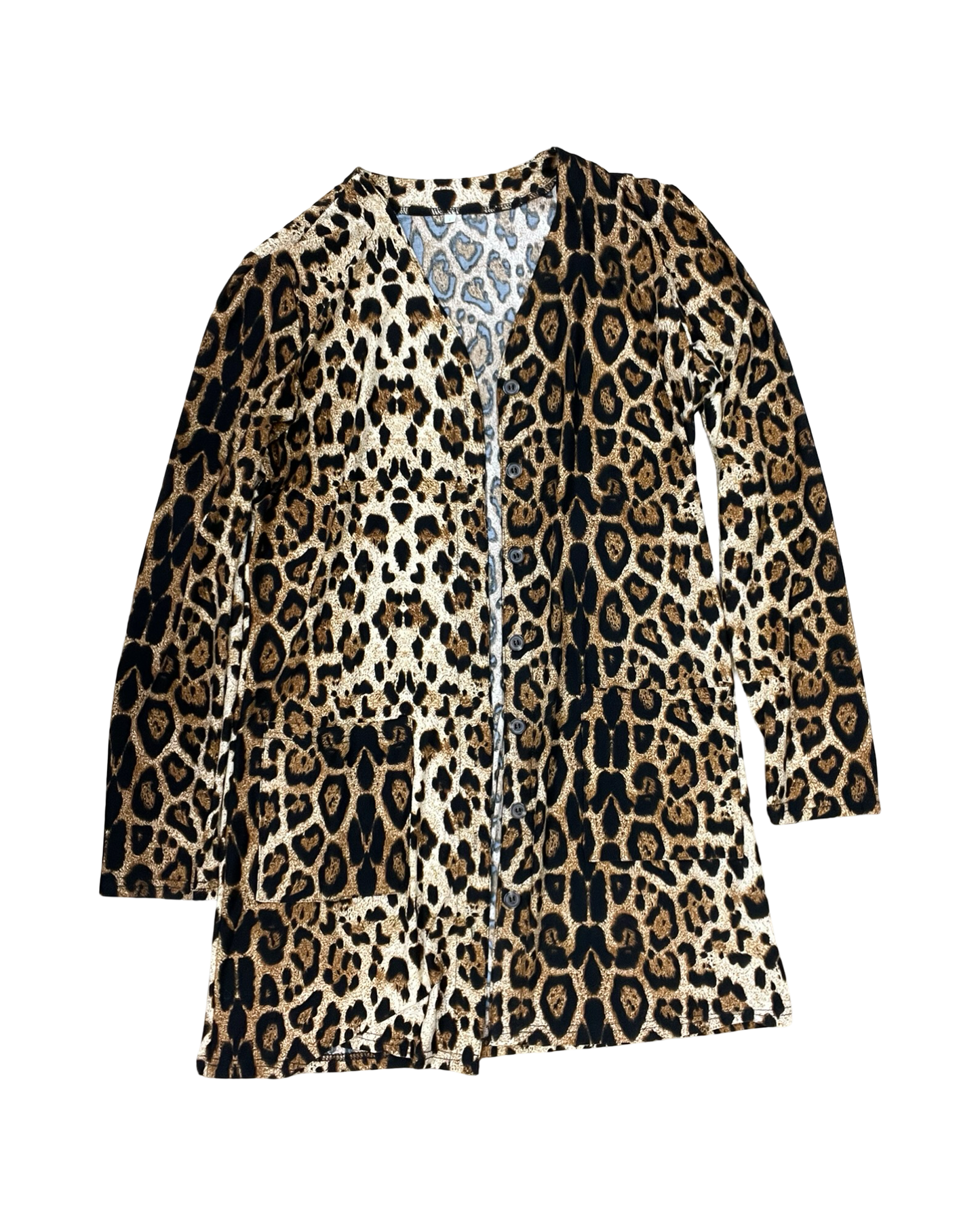 Cardigan By Clothes Mentor In Leopard Print, Size:L