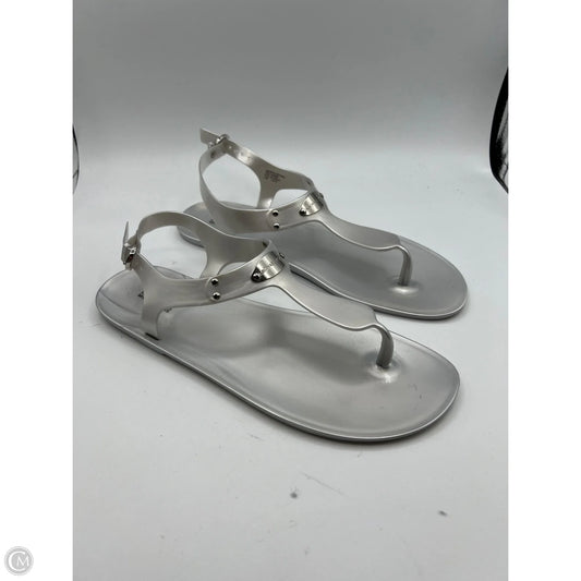 Sandals Designer By Michael Kors In Silver, Size: 11