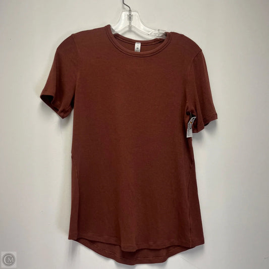 Athletic Top Short Sleeve By Lululemon In Brown, Size: M