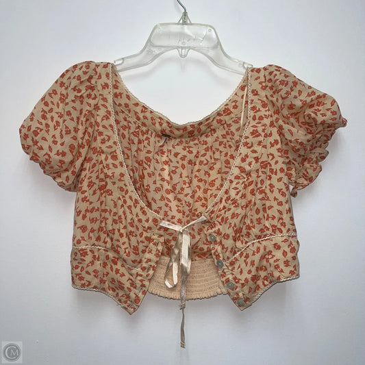Top Short Sleeve By Free People In Red & Yellow, Size: S
