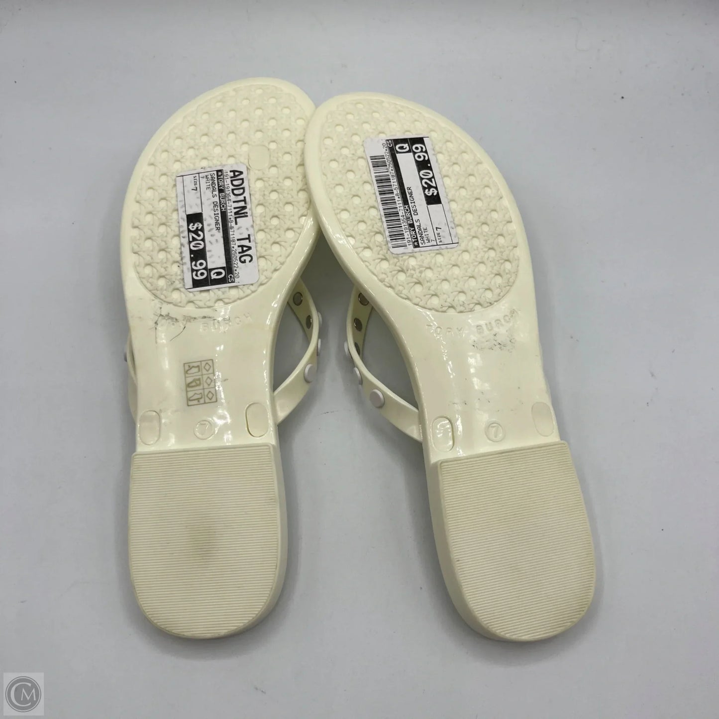 Sandals Designer By Tory Burch In White, Size: 7