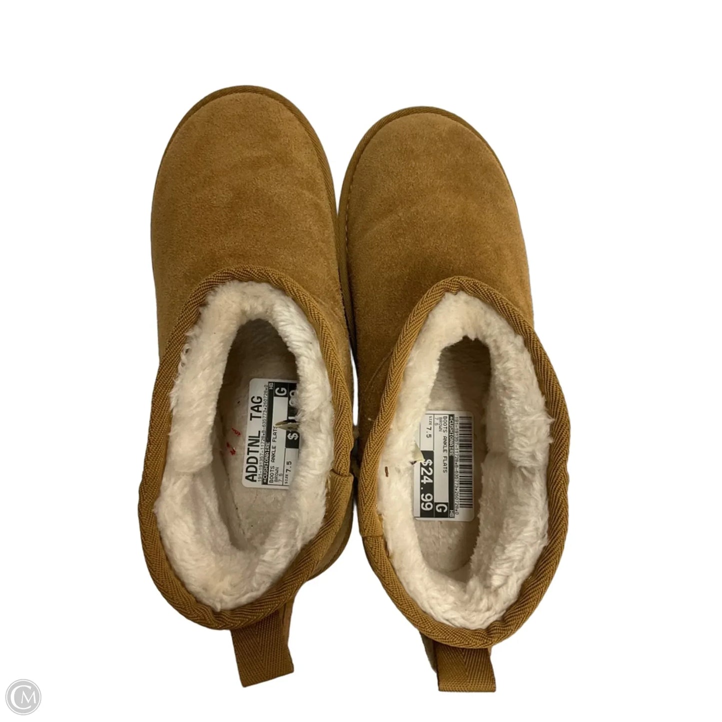 Boots Ankle Flats By Cushionaire In Brown, Size: 7.5