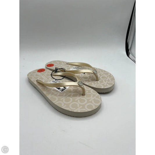 Sandals Flip Flops By Calvin Klein In Tan, Size: 7