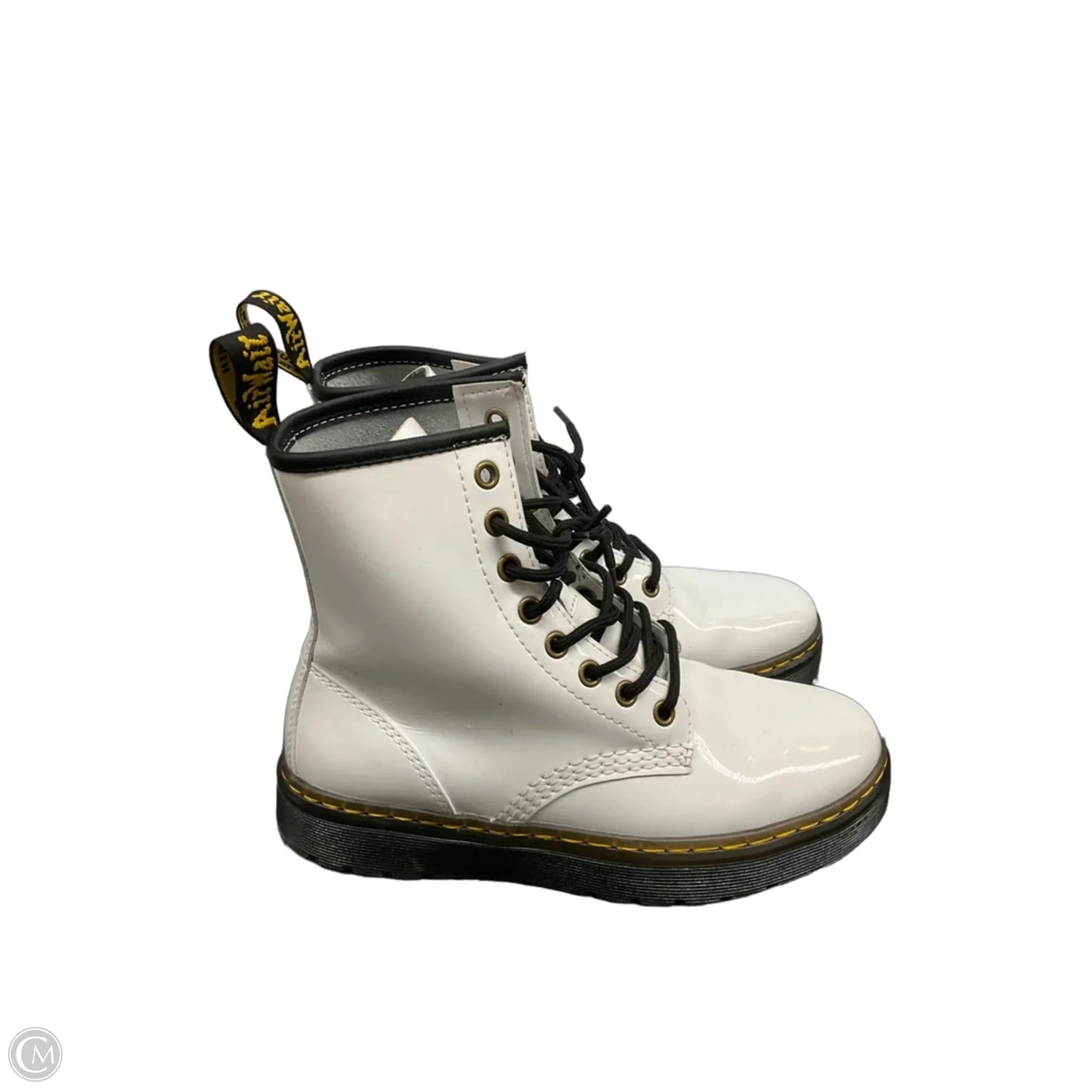 Boots Ankle Flats By Dr Martens In Black & White, Size: 6