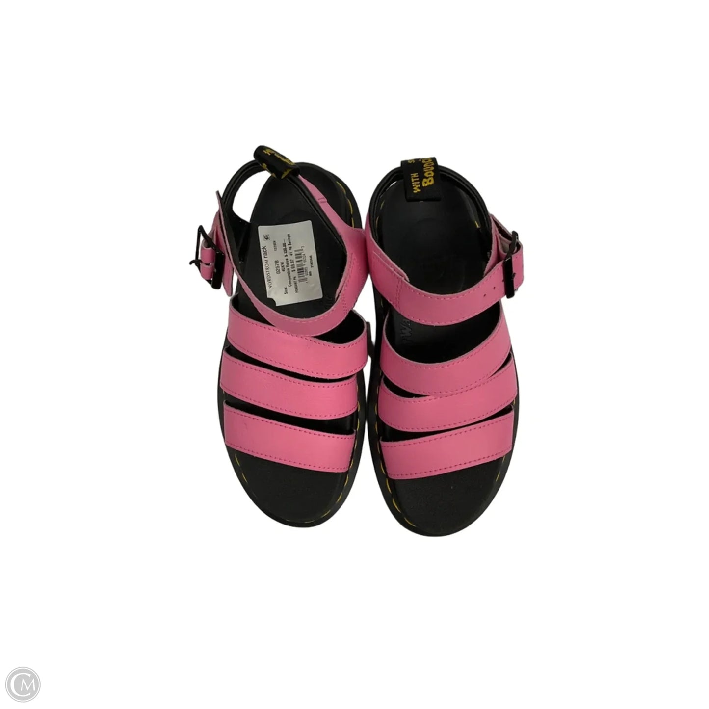 Shoes Flats By Dr Martens In Black & Pink, Size: 6