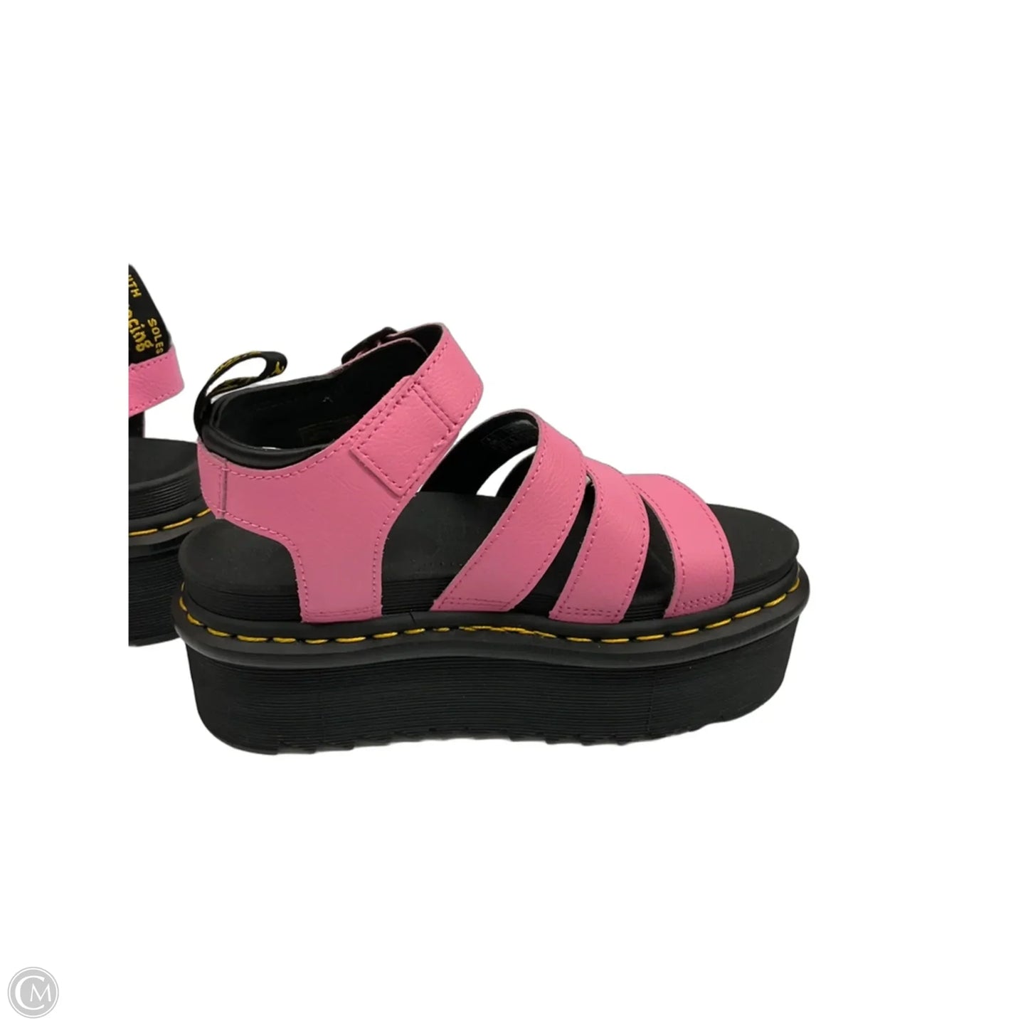 Shoes Flats By Dr Martens In Black & Pink, Size: 6