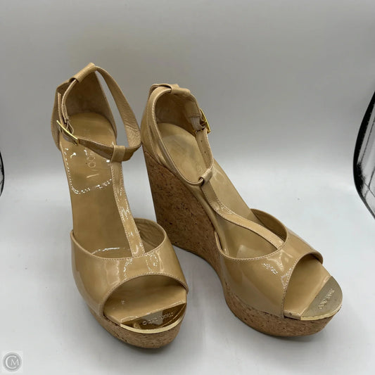 Sandals Luxury Designer By Jimmy Choo In Tan, Size: 9.5