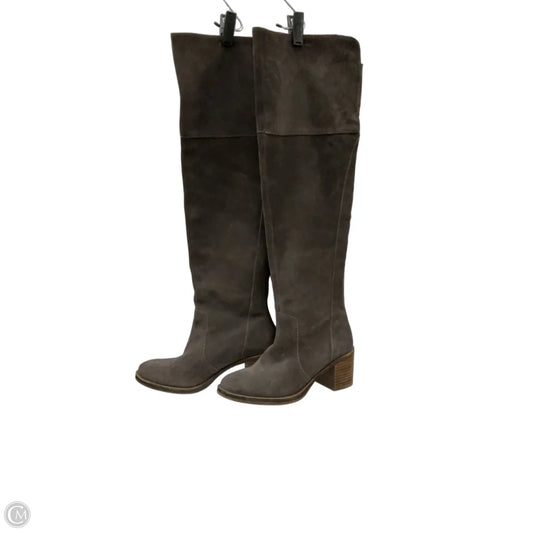 Boots Knee Heels By Lucky Brand In Grey, Size: 8