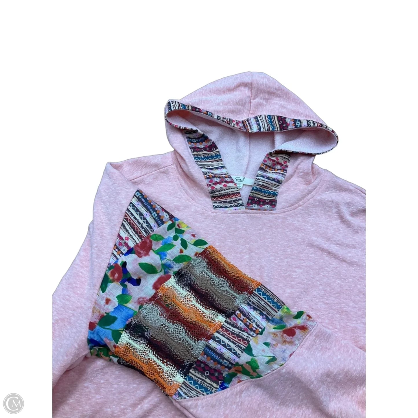 Sweatshirt Hoodie By Easel In Pink, Size: 1x
