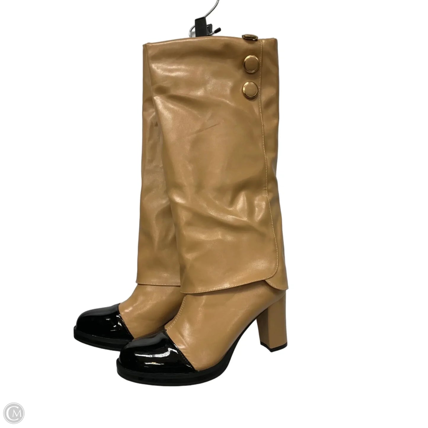 Boots Mid-calf Heels By Clothes Mentor In Tan, Size: 9