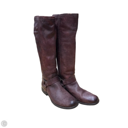 Boots Designer By Frye In Maroon, Size: 11