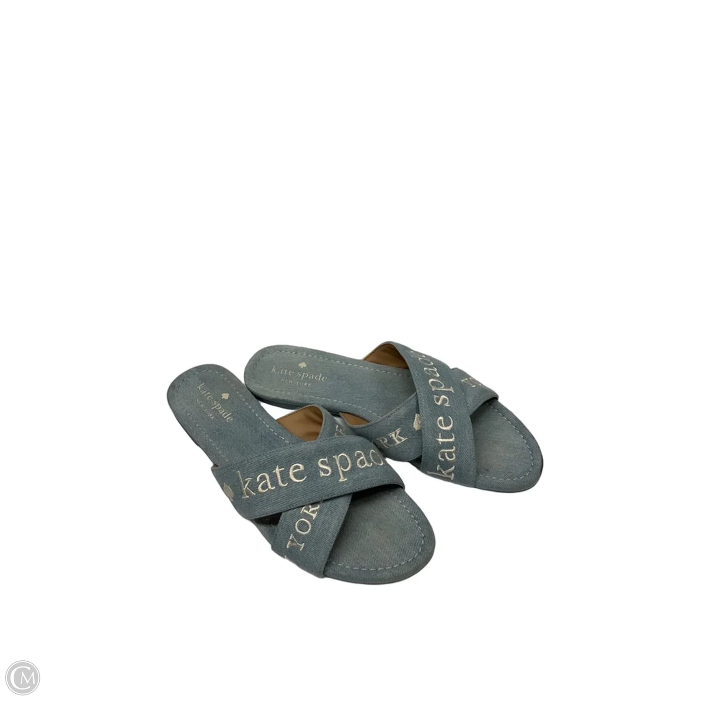 Sandals Designer By Kate Spade In Blue Denim, Size: 8