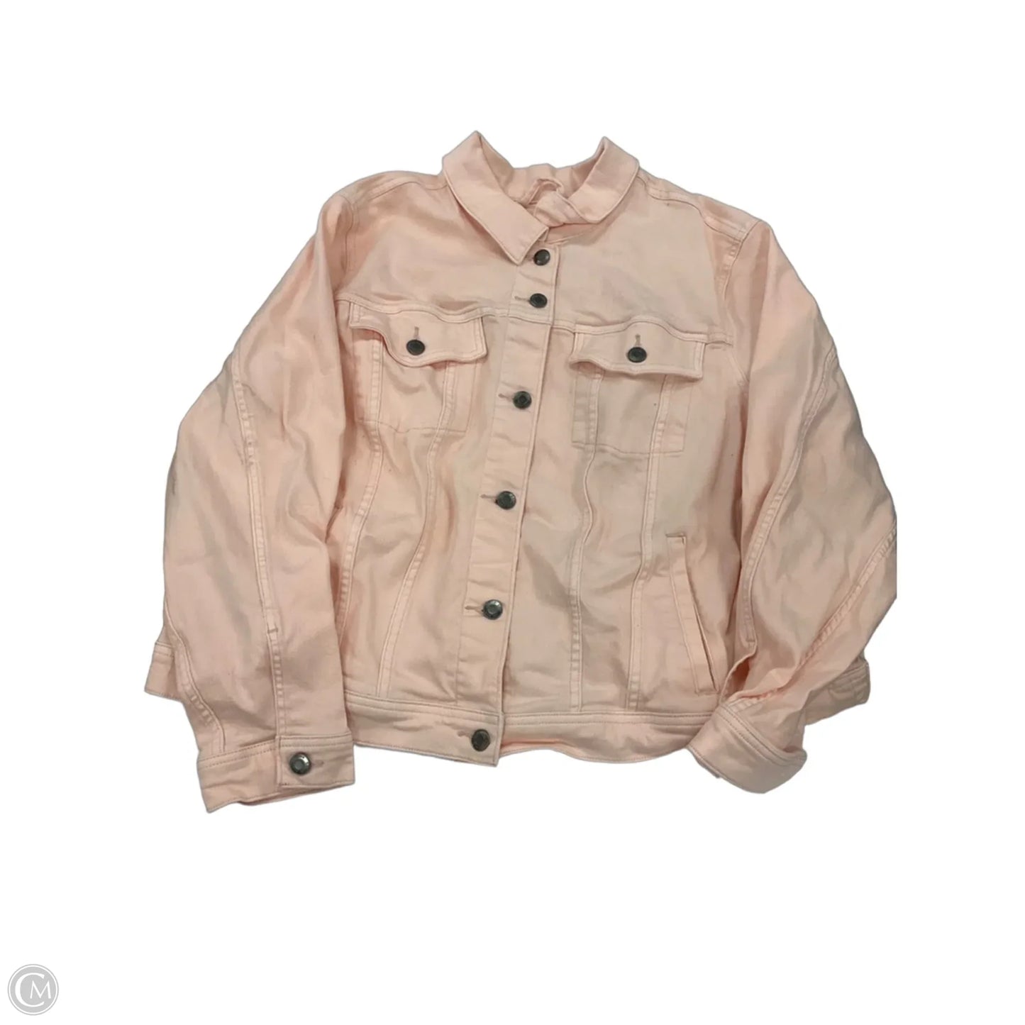 Jacket Denim By Lands End In Peach, Size: 2x