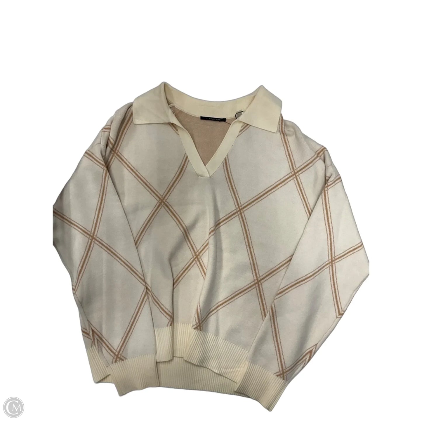 Sweater By T Tahari In Plaid Pattern, Size: L