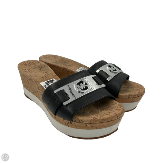 Sandals Heels Wedge By Michael By Michael Kors In Black, Size: 8.5