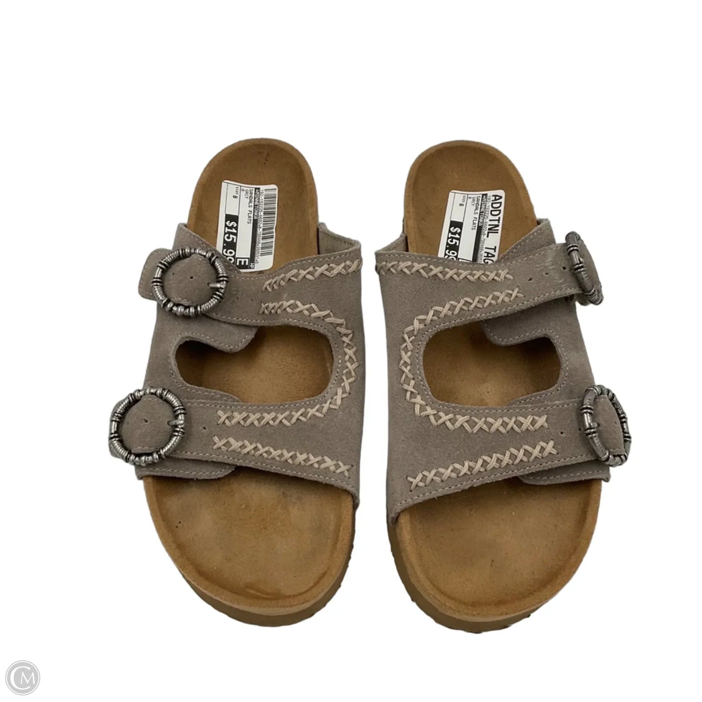 Sandals Flats By Minnetonka In Grey, Size: 8