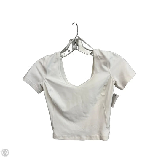Athletic Top Short Sleeve By Lululemon In White, Size: 4