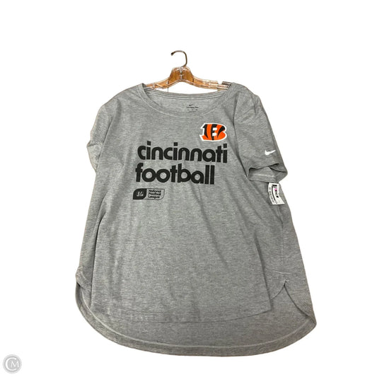 Athletic Top Short Sleeve By Nike In Grey, Size: Xl