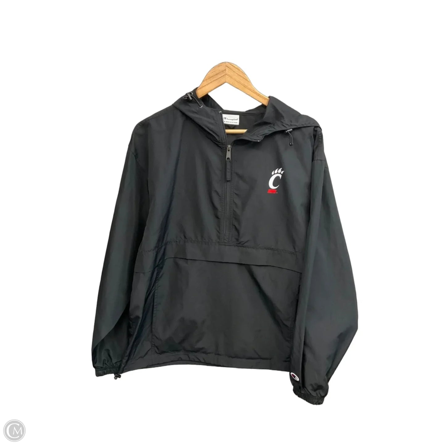 Jacket Windbreaker By Champion In Black, Size: M