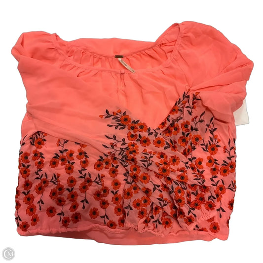 Top Long Sleeve By Free People In Pink, Size: S
