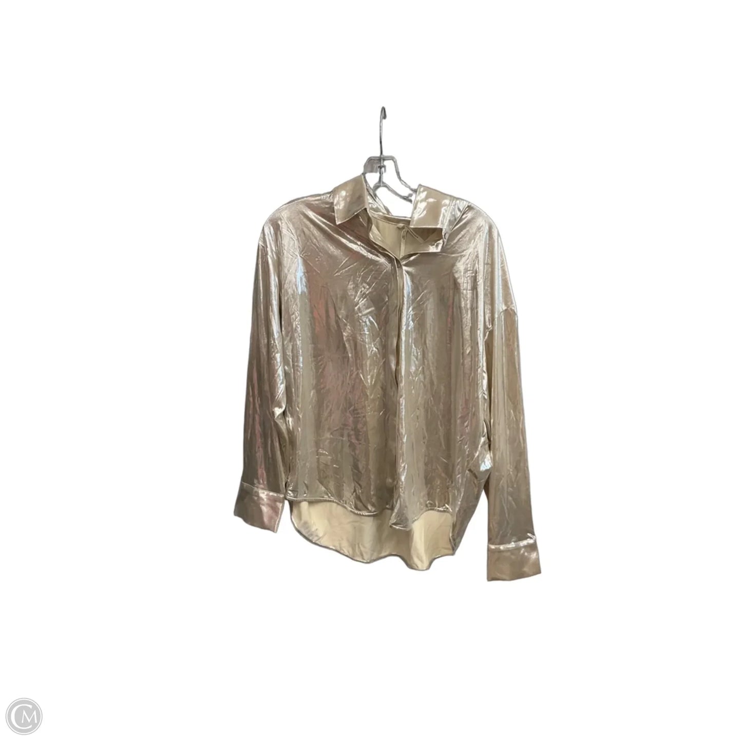 Top Long Sleeve Basic By Anthropologie In Gold, Size: L