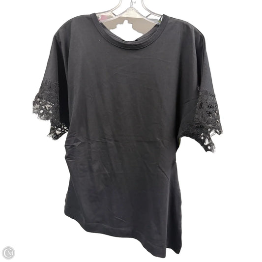 Top Short Sleeve Basic By Zara In Black, Size: L