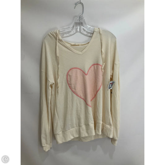 Athletic Top Long Sleeve Hoodie By Cmc In Cream, Size: M
