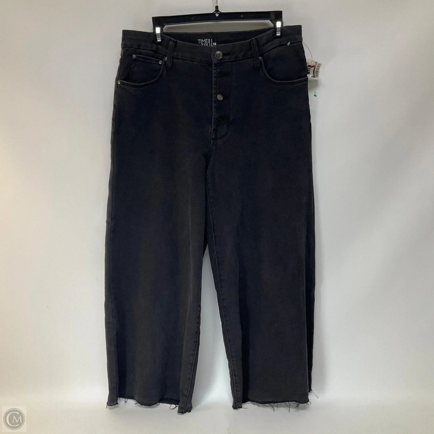 Jeans Straight By Time And Tru In Black Denim, Size: 12