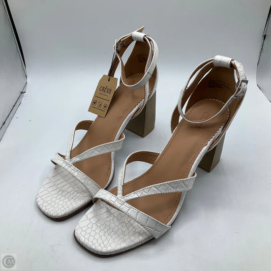 Sandals Heels Block By Clothes Mentor In White, Size: 10