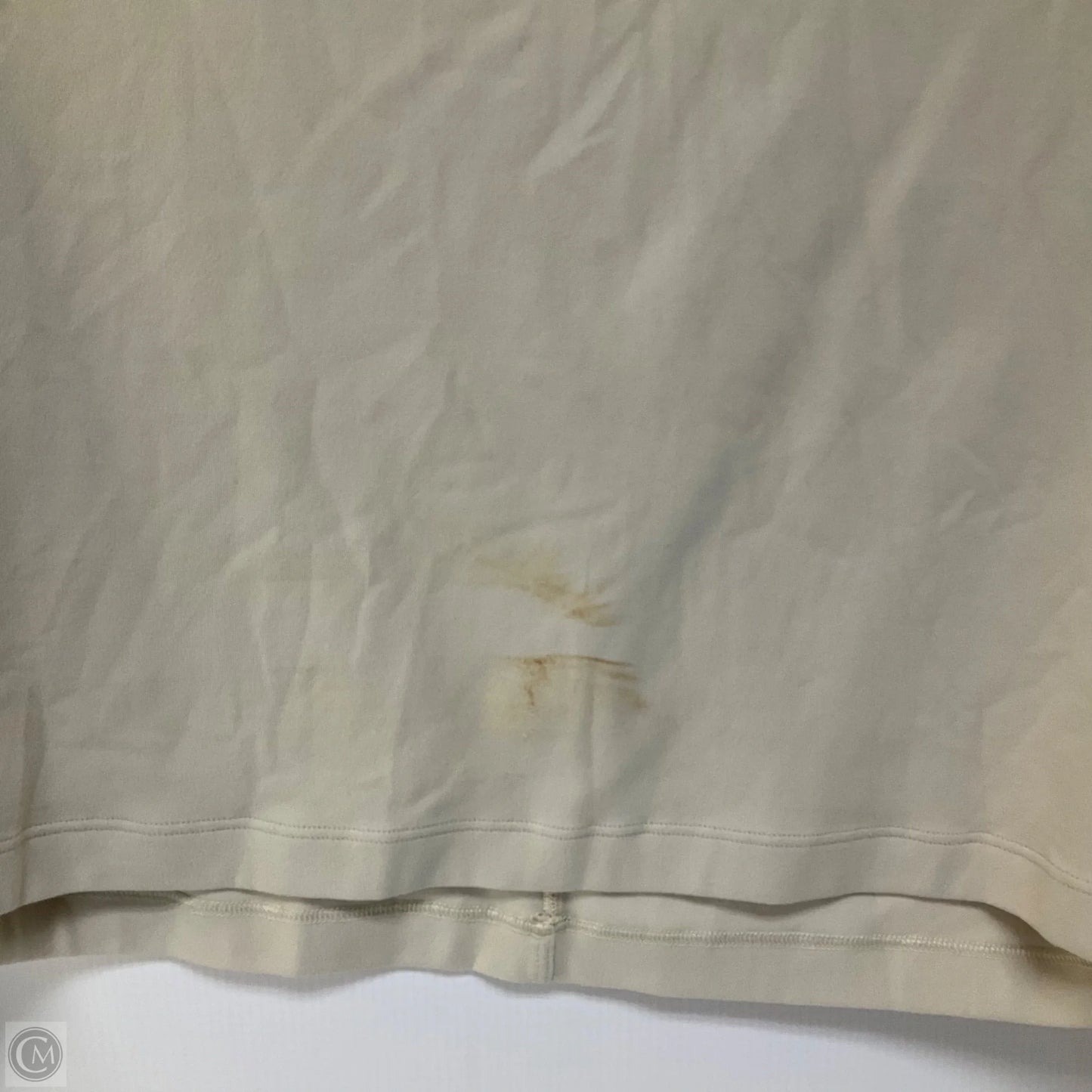 Athletic Top Long Sleeve Collar By Lululemon In Cream, Size: 10