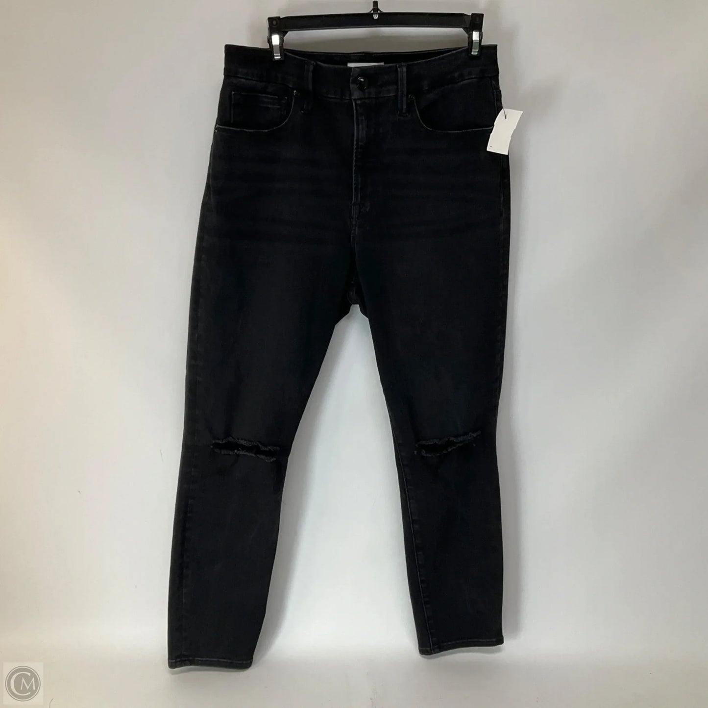 Jeans Skinny By Good American In Black Denim, Size: 10